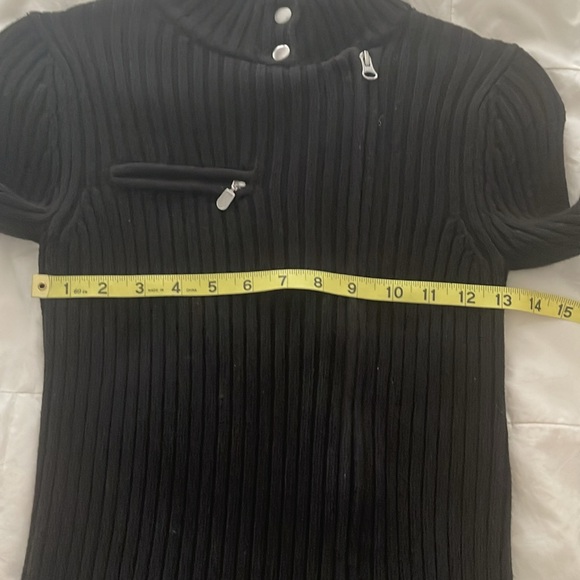 MODA International black ribbed zipper snap sweater - Picture 12 of 12